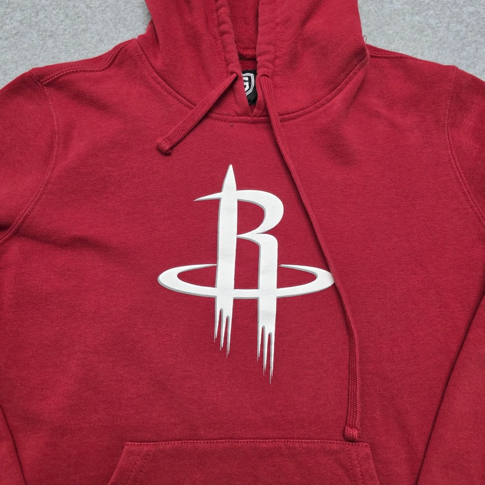 Houston Rockets‎ Red Graphic Hoodie Kids Medium Cotton Polyester Basketball NBA - Picture 6 of 11